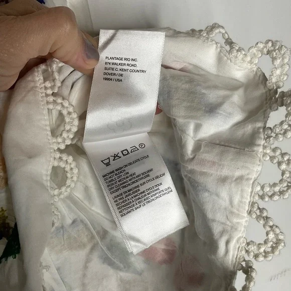 NWOT Farm Rio Pitanga Embroidery Crochet Mini Skirt Medium - Picture 7 of 9